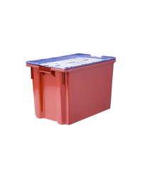 Ящик для продуктов сплошной с крышкой (от -18 до +50°C) полиэтилен 75л ,H=41,5,L=60,B=40см красный,с