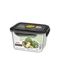 Контейнер для продуктов крышка герметичная с клапаном тритан 0,7л ,H=9,L=14,B=11см прозр.,черный