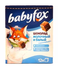 Шоколад Babyfox детский молочный и белый Полосатый 90 г