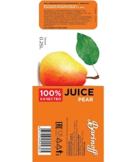 Barinoff 100% сок Грушевый восстановленный с мякотью 250 мл стекло