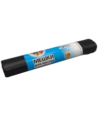 Мешки мусорные Идеал 120 л Черные 70×110 см 50 мкм в рулоне 10 шт.