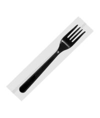 Вилка столовая PS в индивидуальной упаковке 180 мм Черная по 300 шт.