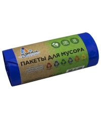 Мешки мусорные Идеал 120 л Синие 70×110 см 50 мкм в рулоне 10 шт.