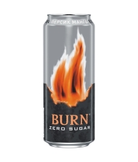 Энергетический напиток Burn Peach Zero Sugar 449 мл ж/б