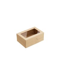 Контейнер бумажный OneBox с крышкой картон 1,2л ,H=85,L=150,B=100мм св.корич.