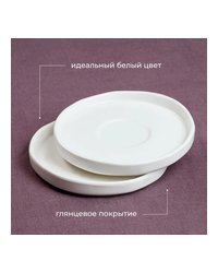 Блюдце «Эггшелл» с бортом фарфор D=135/50,H=16мм белый