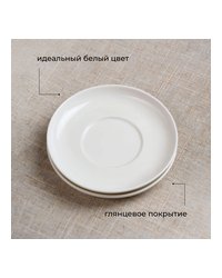 Блюдце «Полар» фарфор D=120/55,H=17мм белый