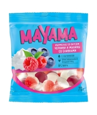 Мармелад жевательный Mayama со вкусом черники и малины со сливками 70 г