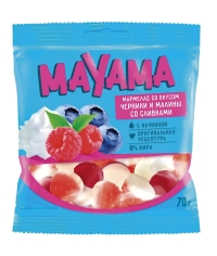Мармелад жевательный Mayama со вкусом черники и малины со сливками 70 г