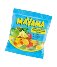 Мармелад жевательный Mayama Ананас Клубника Яблоко в форме ягод и фруктов 70 г