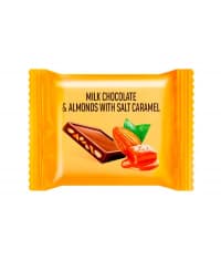 Тонкий шоколад O"Zera Milk & Almonds с миндалем и соленой карамелью 12 г
