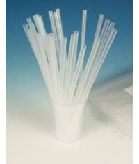 Пластиковые трубочки прозрачные прямые 240 мм d=8 мм