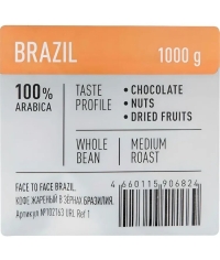 Кофе в зернах Face to Face BRAZIL 1000 г Кофе в зернах Face to Face BRAZIL 1000 г