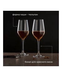 Бокал для вина «Селест» стекло 450мл D=60/79,H=237мм прозр.