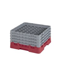 Кассета для бокалов 49 ячеек Dmax=62,Hmax=215мм полипроп. ,H=26,7,L=50,B=50см бордо,серый