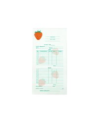 Бланк для счета «Бар,кухня» двухслойный "Клубника" самокопир. ,H=7,L=200,B=100мм разноцветн.
