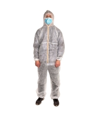 Одноразовый защитный комбинезон Белый р. XXL-XXXL открытая молния