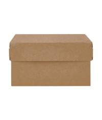 Коробка картонная для десертов DoECO CAKE 1200 белая /крафт 150×100×85 мм