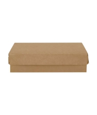 Коробка картонная для десертов DoECO CAKE 1900 белая /крафт 230×140×60 мм