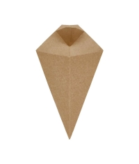 Упаковка для картофеля фри DoECO CONE L Крафт 115×200 мм