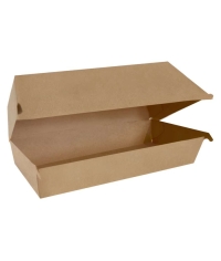 Коробка картонная для фаст-фуда DoECO HD Box Крафт 215×75×40 мм