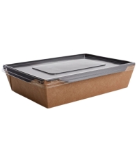 Контейнер бум. DoECO OPSALAD BLACK 1000 мл черный /крафт 222×162×55 мм