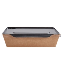 Контейнер бум. DoECO OPSALAD BLACK 1000 мл черный /крафт 222×162×55 мм