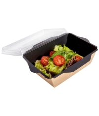 Контейнер бум. DoECO OPSALAD BLACK 1000 мл черный /крафт 222×162×55 мм