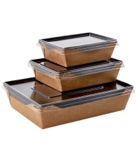 Контейнер бум. DoECO OPSALAD BLACK 1000 мл черный /крафт 222×162×55 мм