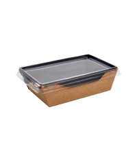Контейнер бум. DoECO OPSALAD BLACK 400 мл черный/крафт 145×95×45 мм