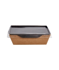 Контейнер бум. DoECO OPSALAD BLACK 400 мл черный/крафт 145×95×45 мм