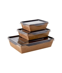 Контейнер бум. DoECO OPSALAD BLACK 400 мл черный/крафт 145×95×45 мм