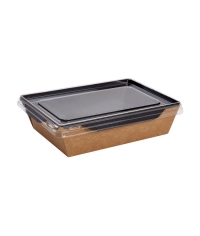 Контейнер бум. DoECO OPSALAD BLACK 500 мл черный/крафт 164×115×45 мм