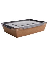 Контейнер бум. DoECO OPSALAD BLACK 800 мл черный/крафт 207×127×55 мм