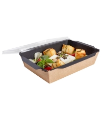 Контейнер бум. DoECO OPSALAD BLACK 800 мл черный/крафт 207×127×55 мм