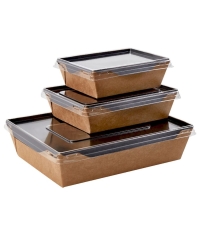 Контейнер бум. DoECO OPSALAD BLACK 800 мл черный/крафт 207×127×55 мм