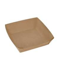 Лоток для фаст-фуда DoECO TRAY 550 Крафт 139×139×40 мм