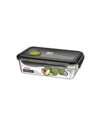 Контейнер для продуктов крышка герметичная с клапаном тритан 1л ,H=65,L=225,B=135мм прозр.,черный
