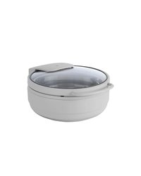 Мармит «Хот энд Фрэш» круглый с крышкой сталь нерж.,стекло D=39,H=21,L=61,2,B=41см серый,матовый