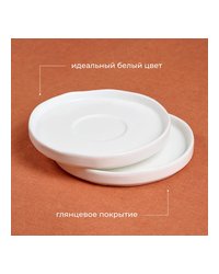 Блюдце «Эггшелл» с бортом фарфор D=155/60,H=19мм белый