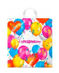 Пакет ПЭ с петлевой ручкой 38x42+6см (40) ПНД (Пати) Интерпак (х25/500)