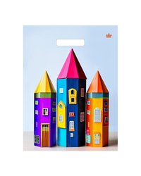 Пакет ПЭ с вырубной ручкой 31x40+6см (60) (Яркие карандаши) Глянцевый Тико (х50/500)