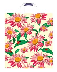 Пакет ПЭ с петлевой ручкой 38x42+3см (37) ПНД (Ромашки) Артпласт (х50/500)