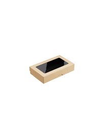 Контейнер бумажный OneBox с крышкой картон 1л ,H=4,L=12,B=20см черный