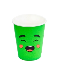 Бумажный стакан Ecopak Emoji зелёный d=80 250 мл
