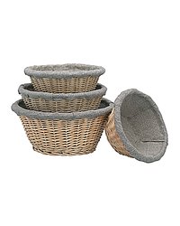 Корзина для расстойки теста круглая на 1,0кг лоза ивовая,ткань D=24,H=12,5см бежев.