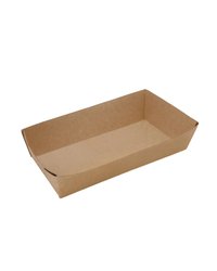 Лоток бумажный 800мл 220x115x42мм TRAY цвет Крафт DoECO (х400)