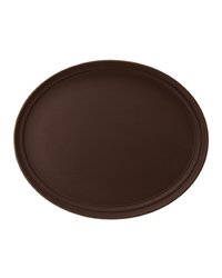 Поднос прорезиненный овальный стеклопласт. ,L=73,5,B=60см коричнев.