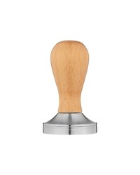 Темпер для кофе сталь нерж.,бук D=53,H=95мм стальной,бежев.