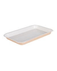 Лоток бумажный 200x110x20мм PLATTER Жиростойкий цвет Крафт/Белый OSQ (х50/850)